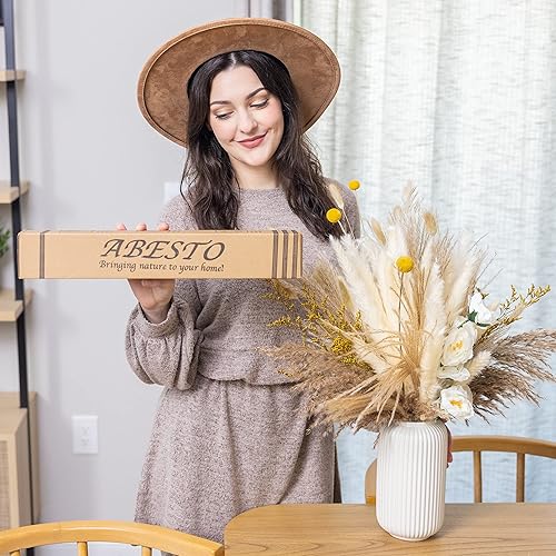 Miniatura 6 de 95 ramos de hierba de las pampas seca natural de 17.5 pulgadas, flor de caña, bola dorada, pampa de lujo, hierba de San Valentín, cola de conejo de