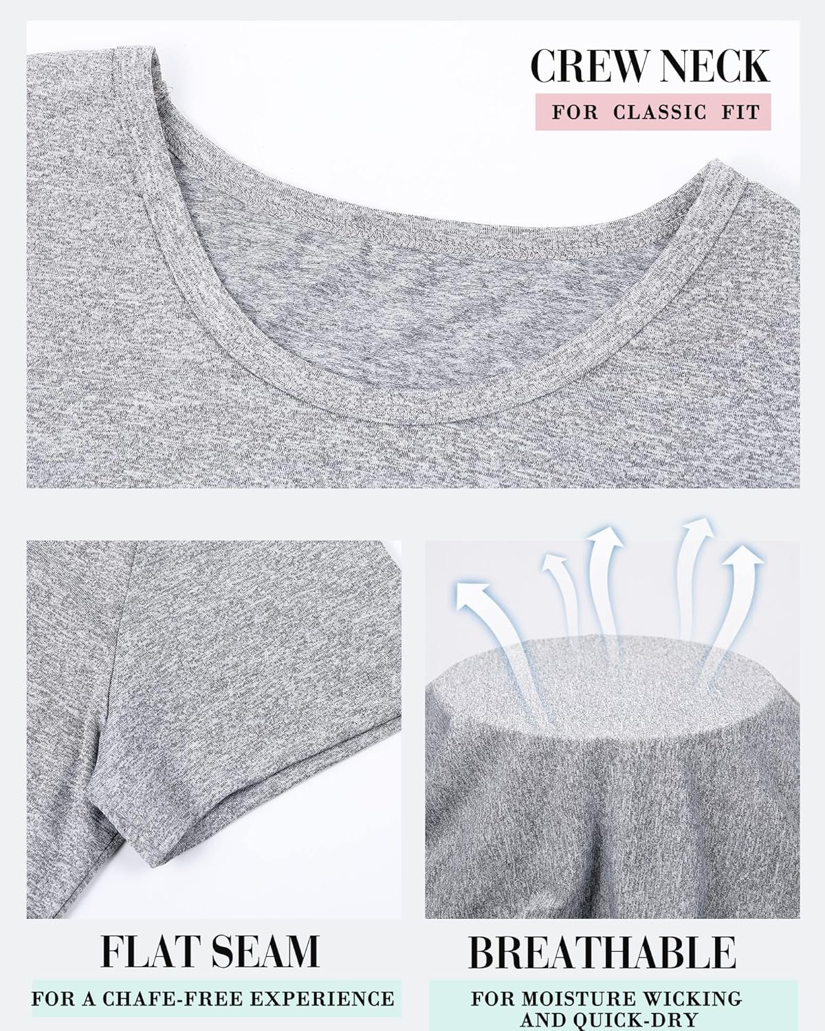 Taiyin 8 Pack Women's Quick Dry T Shirts Crewneck Short Sleeve Lightweight T Shirts for Workout Athletic Yoga Gym Running - Image 4