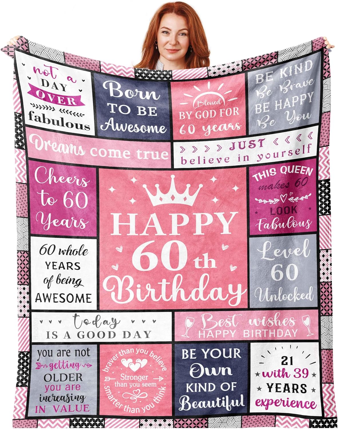 60th Birthday Gifts for Women, 60th Birthday Decorations for Woman, Best Gifts for 60th Birthday, Cool 60th Birthday Gifts, 1966 Birthday Gifts Blanket 50"x60", 60 Year Old Birthday Gift Ideas