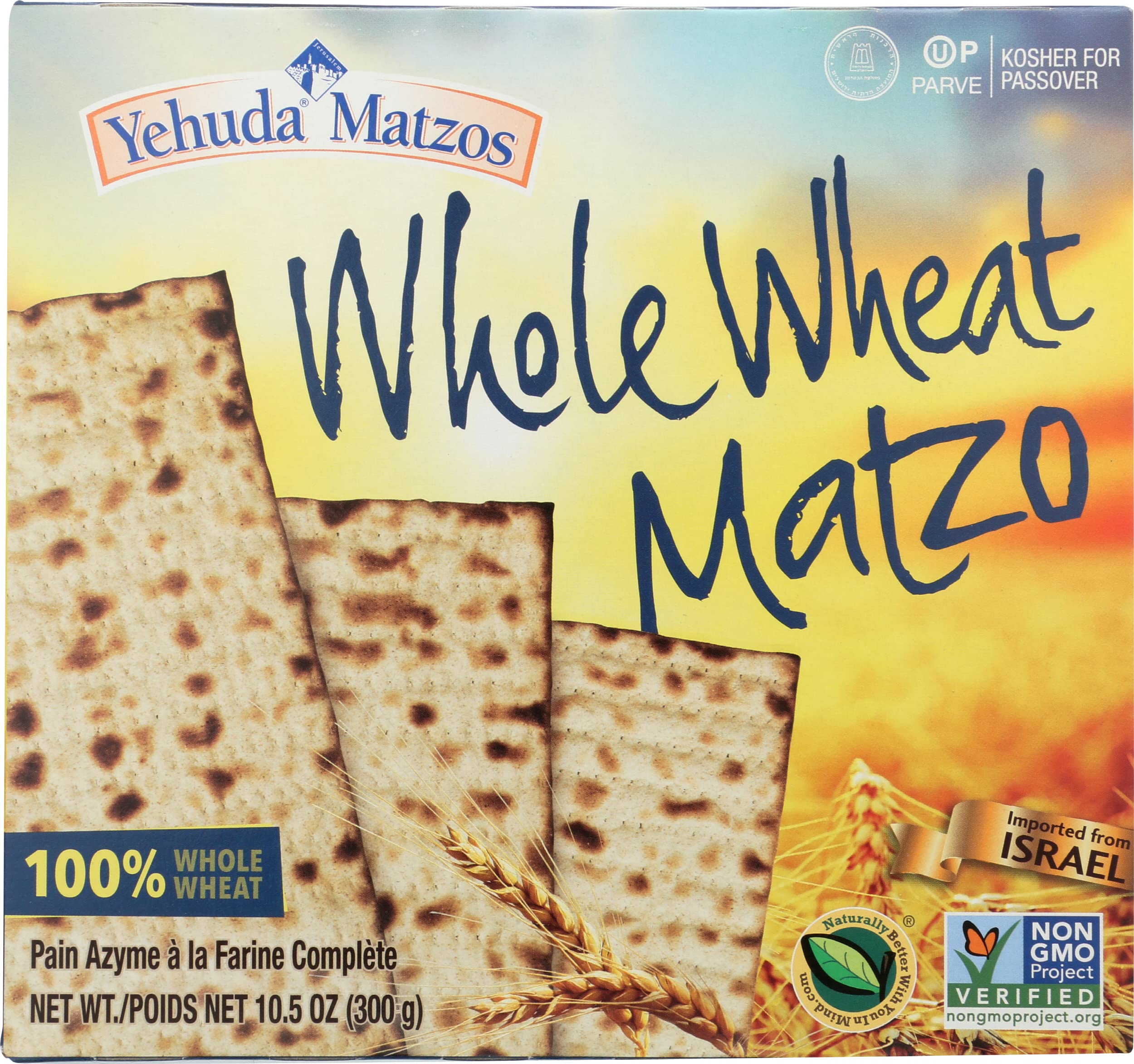 YEHUDA WHOLE WHEAT MATZOH CRACKER BOX 10.5 OZ