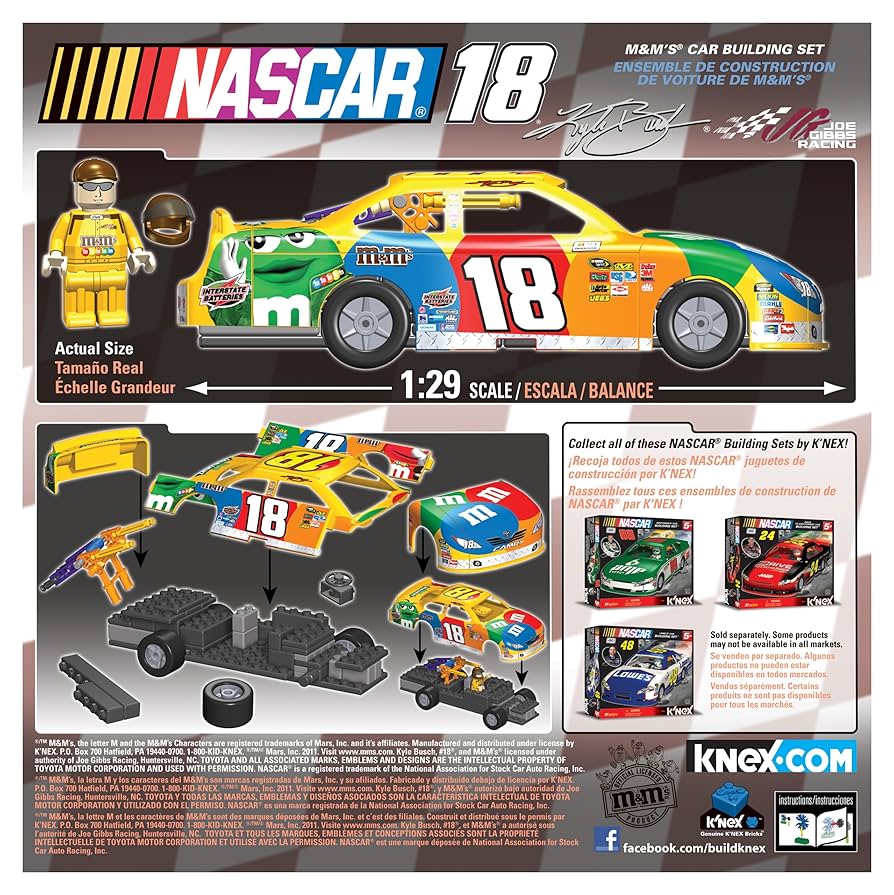 K'NEX NASCAR Building Set: Kyle Busch's #18 M&M's Car