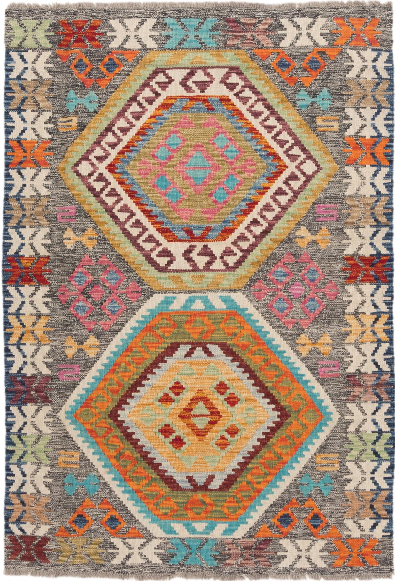 Tapis Kilim Afghan 102x150 en laine tissé main pour réchauffer un sol froid