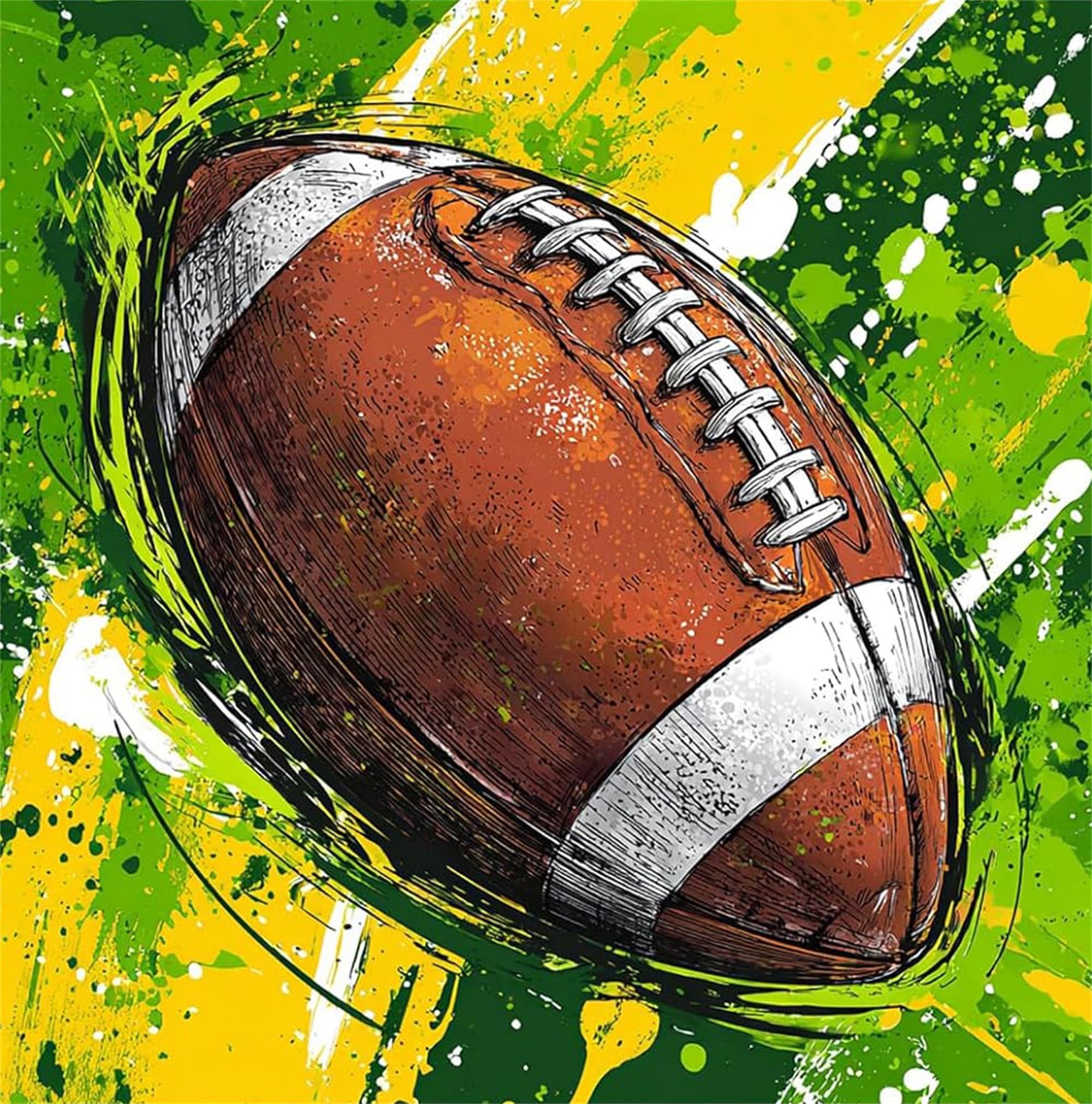 NZNANCHU DIY Paint by Number for Adults,Football Painting Kits for Adult,Color by Numbers,Paint by Number Canvas Crafts Watercolor for Beginner Room Decor