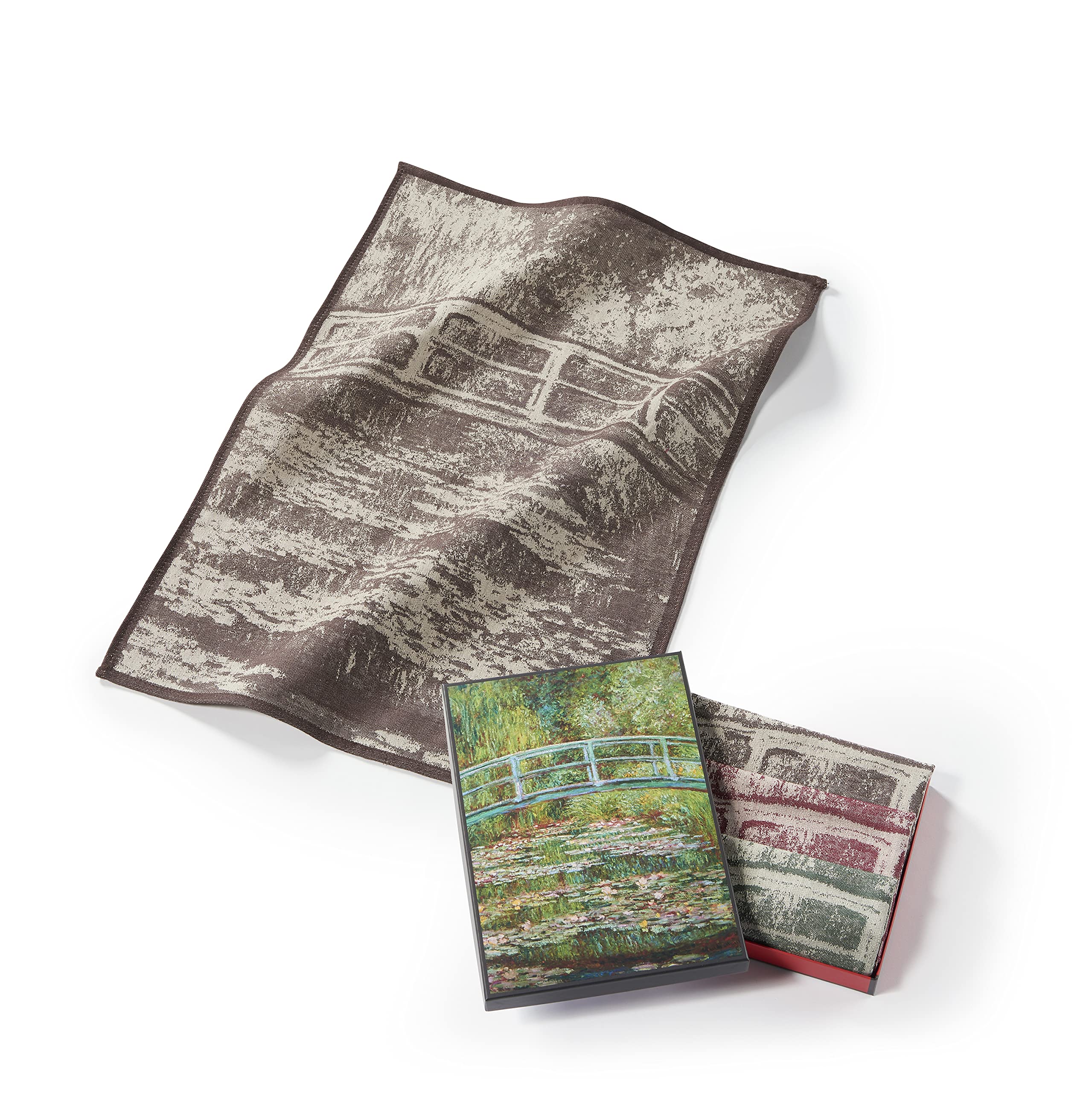 Paños de cocina de algodón absorbentes con diseño impreso de nenúfares