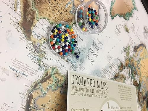 Miniatura 7 de Mapa de viaje del mundo personalizado con alfileres, lienzo estirado de pared grande, póster enrollado o mapa enmarcado, mapas del mundo para pared,