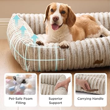 Bedsure ComfyFleece Dog Bed for Small Dogs & Cats Washable,20in Amphora