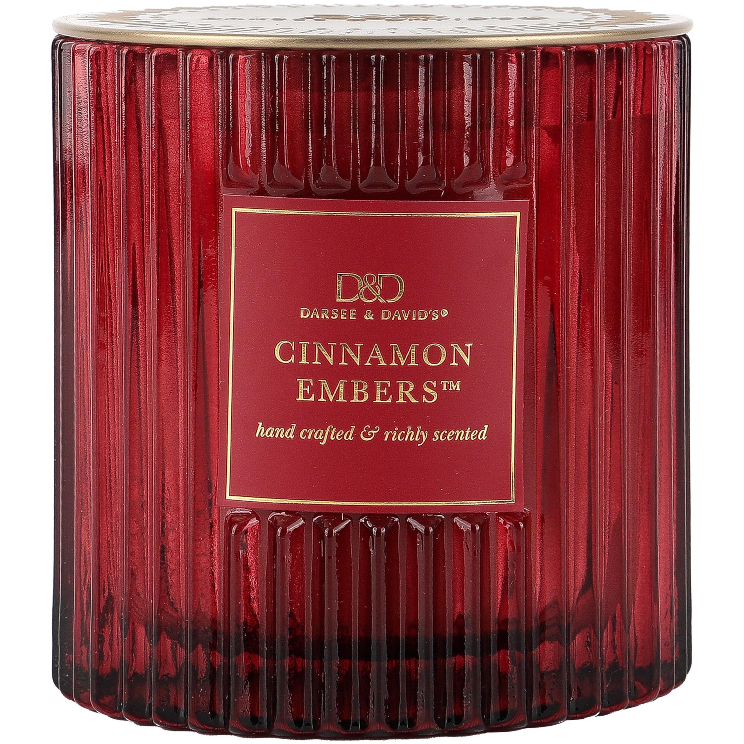 Darsee & David's, Cinnamon Embers Ribbed Candle, 10 Ounces