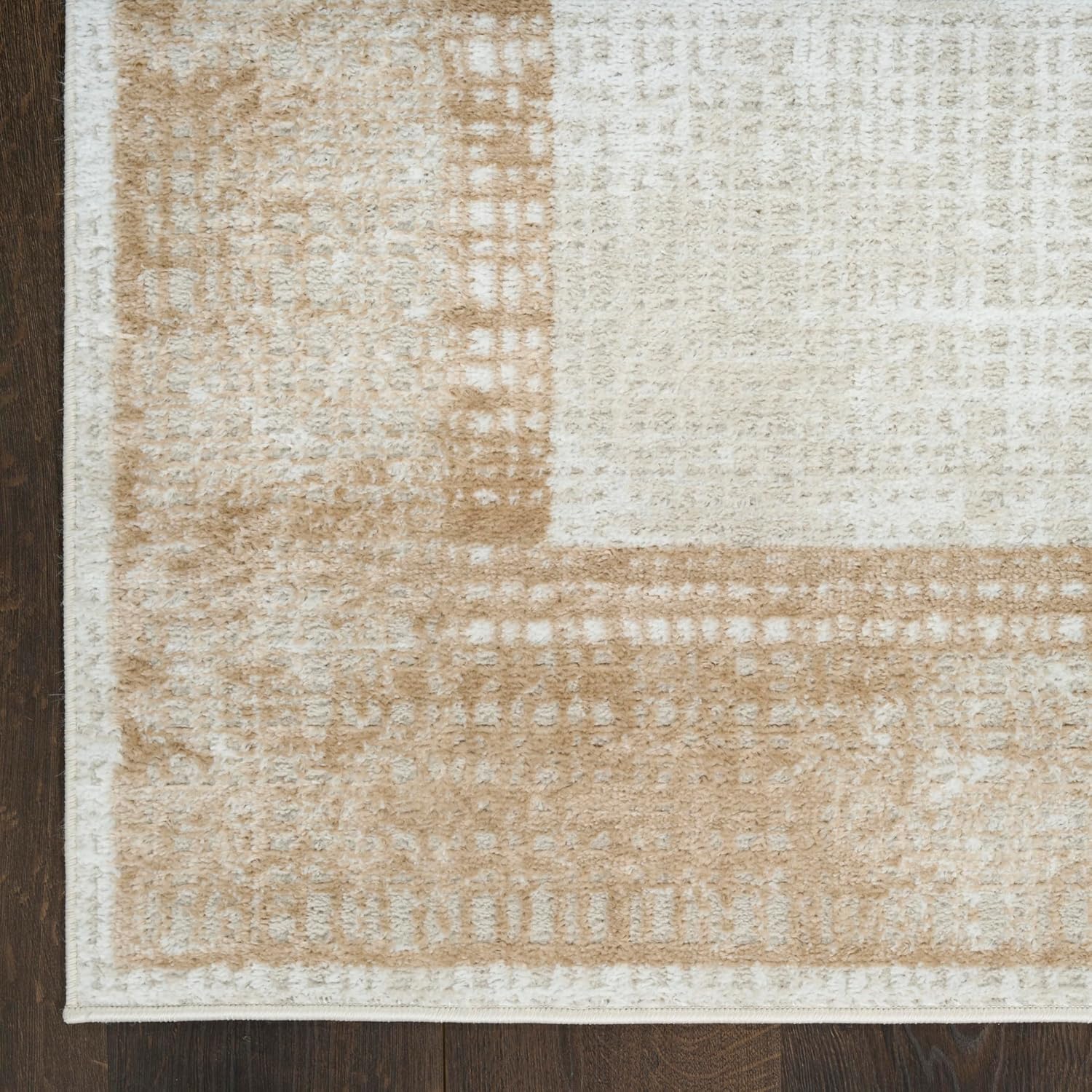 Nourison Home Dekor Ivory Beige 2' x 4' Area Rug - Easy Clean, Non Shedding, Bed Room, Living Room, Dining Room, Kitchen (2' x 4')