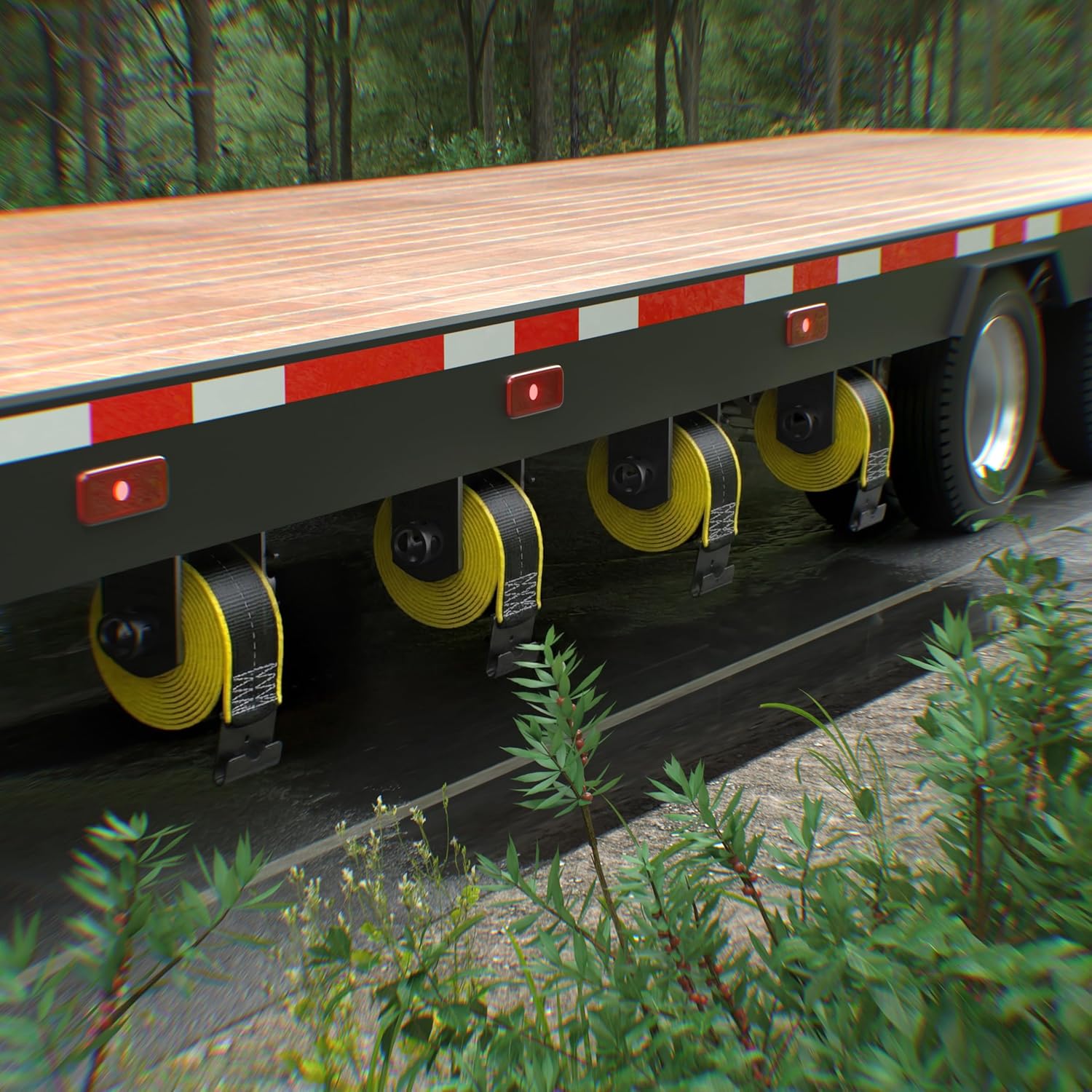 KJE Sliding Winch 4-Pack for Flatbed Trailers - Compatible with 4" Winch Straps & Double L Tracks,5,500 LBS Working Load Limit, Adjustable Tie Down System