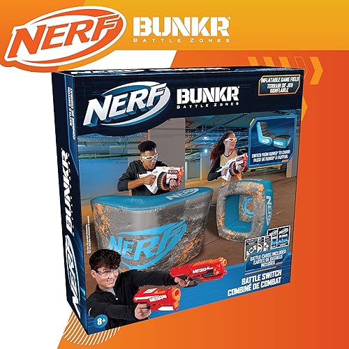 Miniatura 8 de NERF BUNKR BattleZone Switch Juego de silla y reposapiés para juegos  Funda inflable Bunker y objetivo