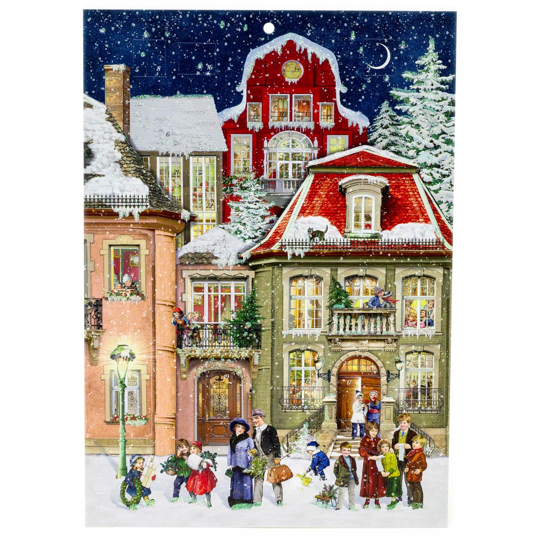 Carousel Home In The Christmas Avenue A4 Christmas Advent Calendar | Christmas Advent Calendar Traditional Advent Calendar | Picture Advent Calendar Paper Advent Calendar