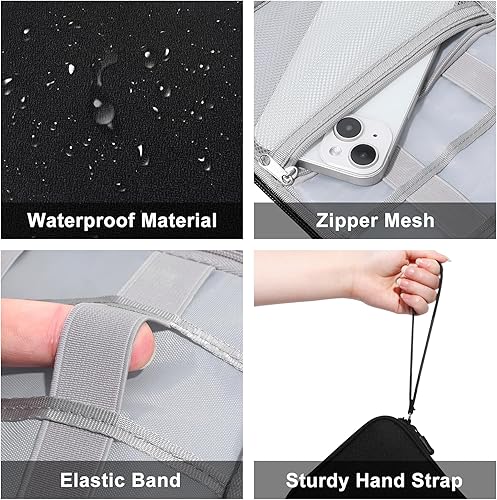 Miniatura 5 de SELLYFELLY Organizador de viaje para electrónica, bolsa organizadora de cables de doble capa, bolsa de almacenamiento de accesorios electrónicos