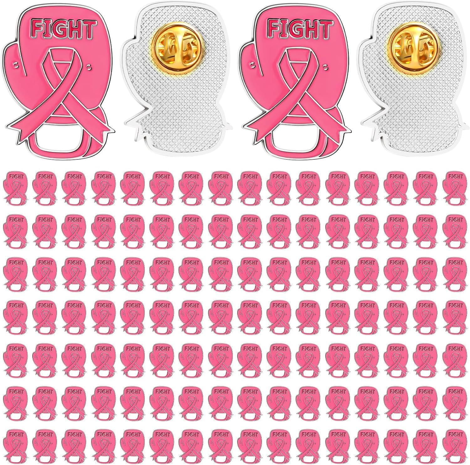 Ecally Nurse Appreciation Pins Bulk, Pink Ribbon Boxing Glove Awareness Pin Thank You Gifts for Nurse Week Healthcare Worker