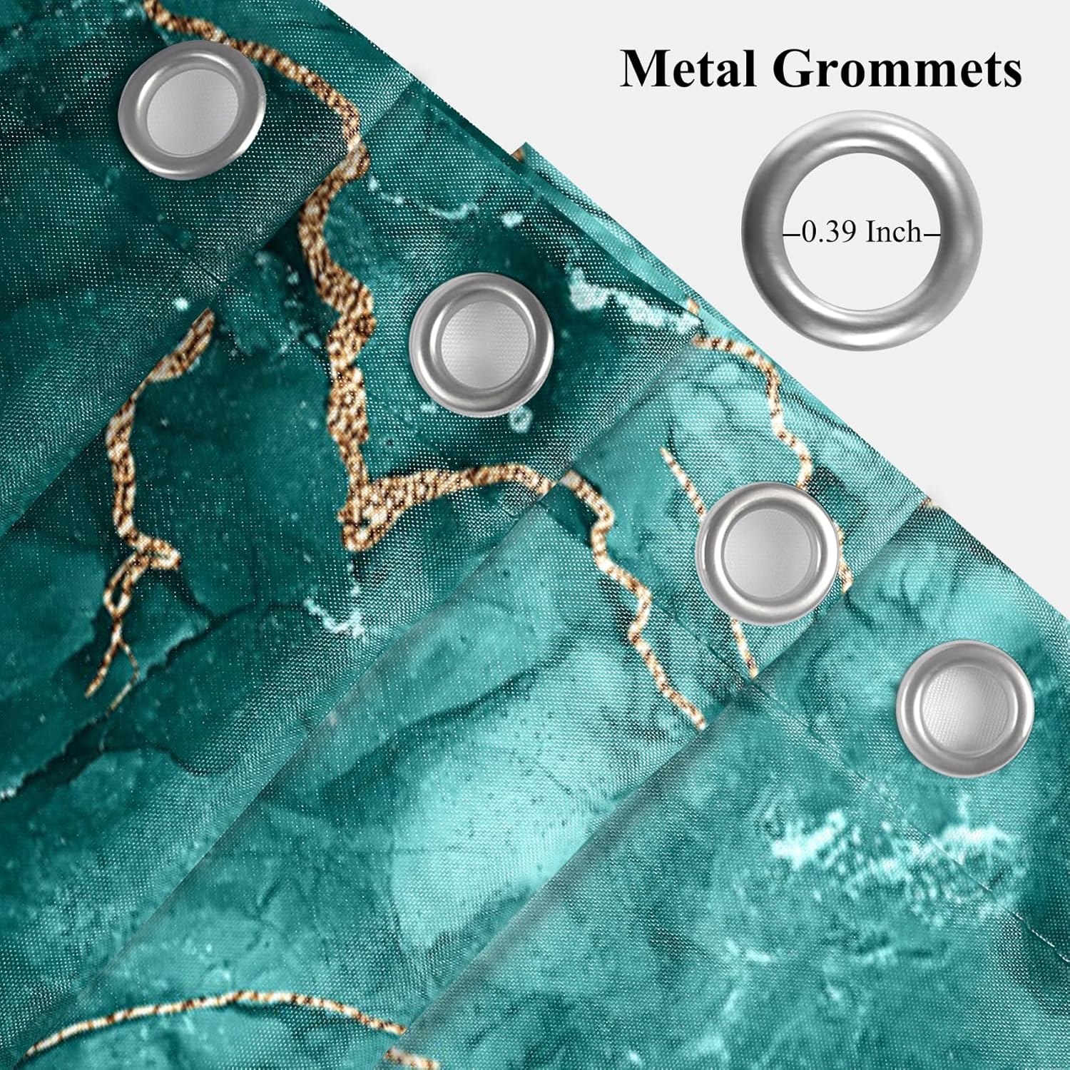 Dark Blue Gold Crack Marble Abstract Shower Curtain Modern Ombre Printed Bath Curtain Waterproof Washable Fabric Bathroom Bathtub Decor Shower Curtain Set with Hooks 72x72 Inch