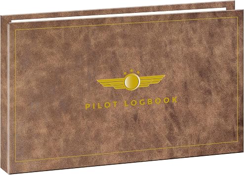 Professional Flight Log 11" x 6.75" x 1" 150 Pages | Faux Leather Pilot Journal | Durable 150-Page Aviation Record Book | Compact Airplane Log for Student & Private Pilots | Aviation Logbook for Aircraft & Training Use