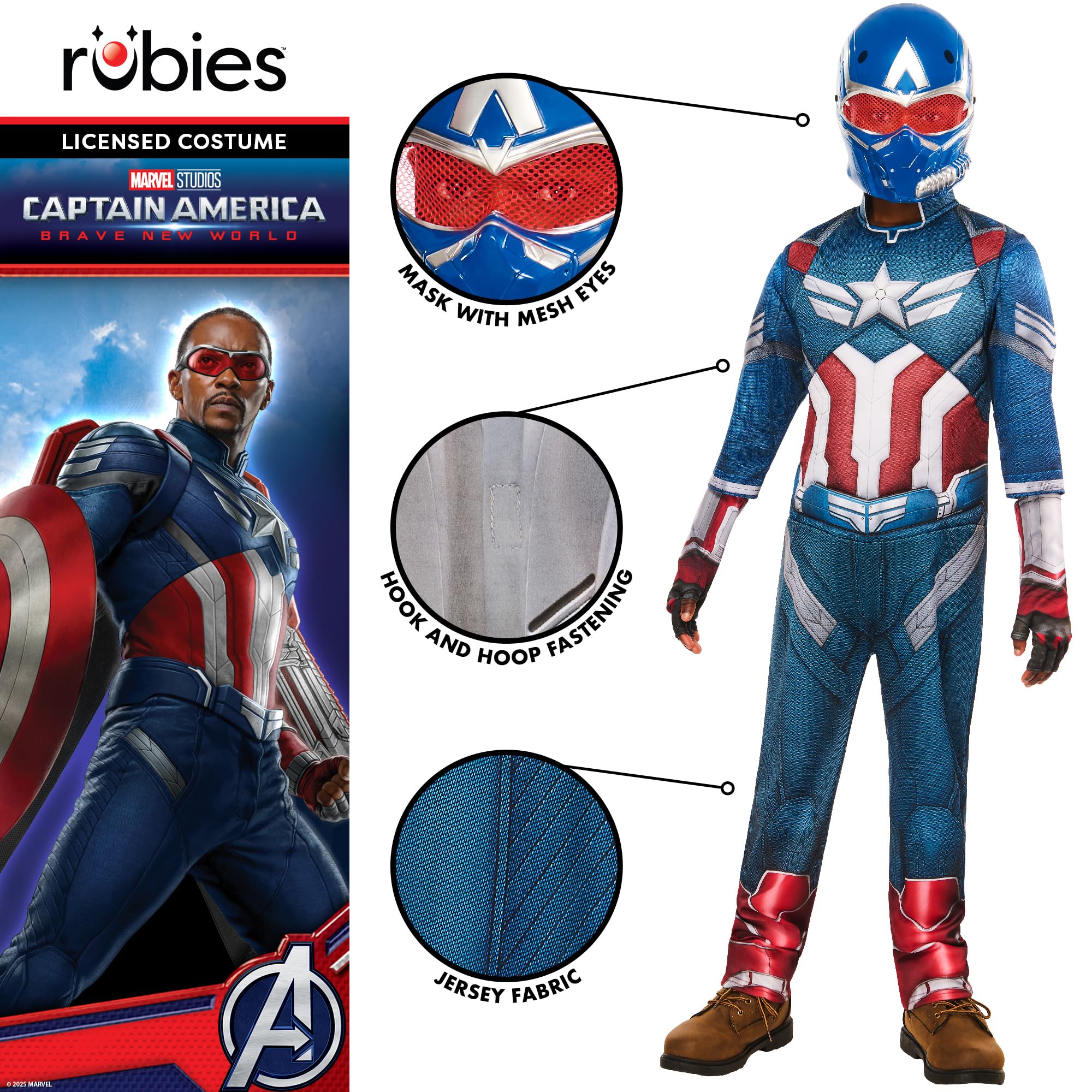 Rubie's Fantazyjna sukienka dla dzieci Chłopcy Bnw Captain America Deluxe
