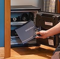 Vista 9 de SentrySafe Caja fuerte ignífuga e impermeable para el hogar con cerradura biométrica de huellas dactilares, teclado y cerradura de llave