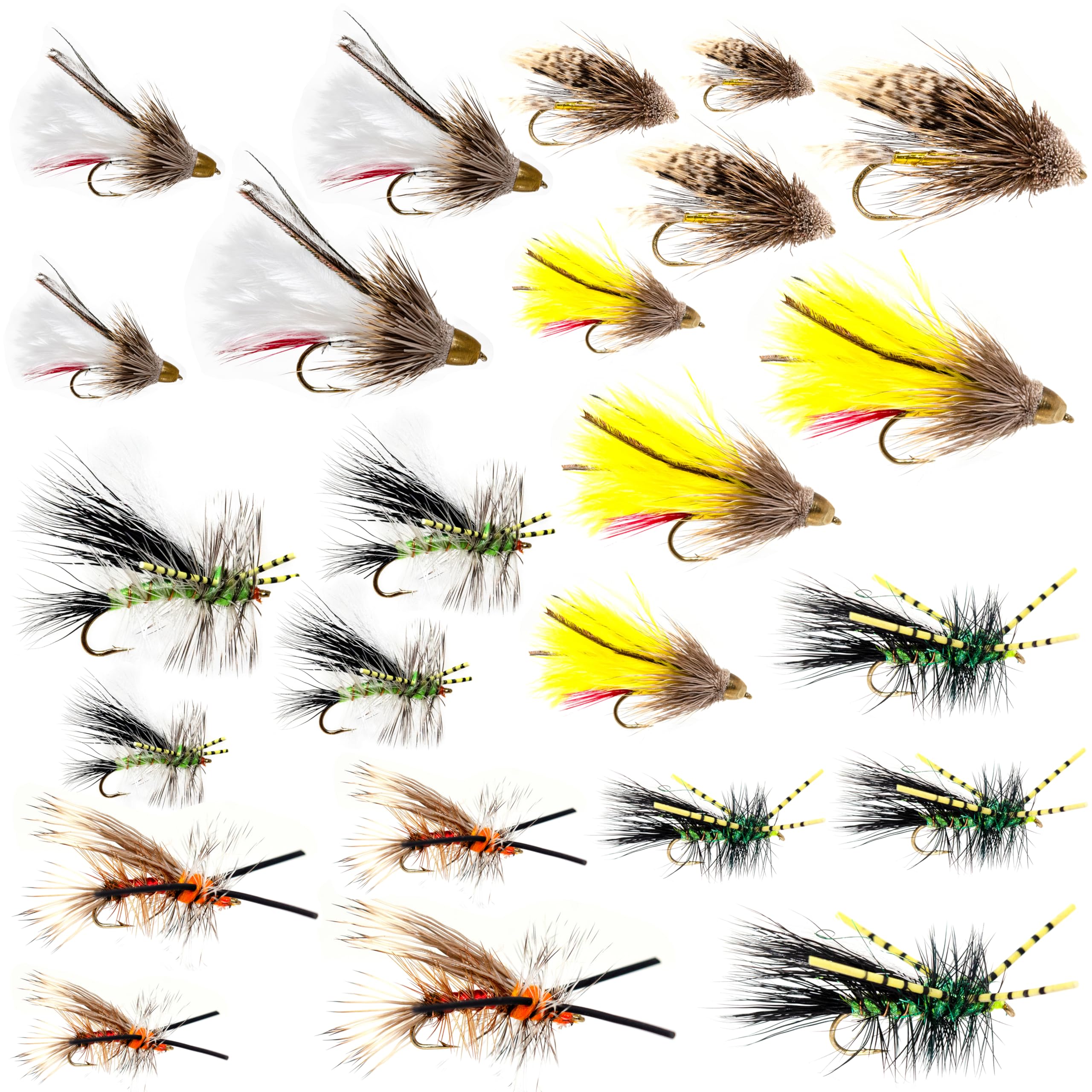Outdoor Planet 24/48/66/72 Premium Hand Tied Fly Fishing Flies Assortment | Fly Boxes Included | Dry, Wet, Nymphs, Streamers, Wooly Buggers, Terrestrials | Trout, Bass Lure Set, Kit, Gift