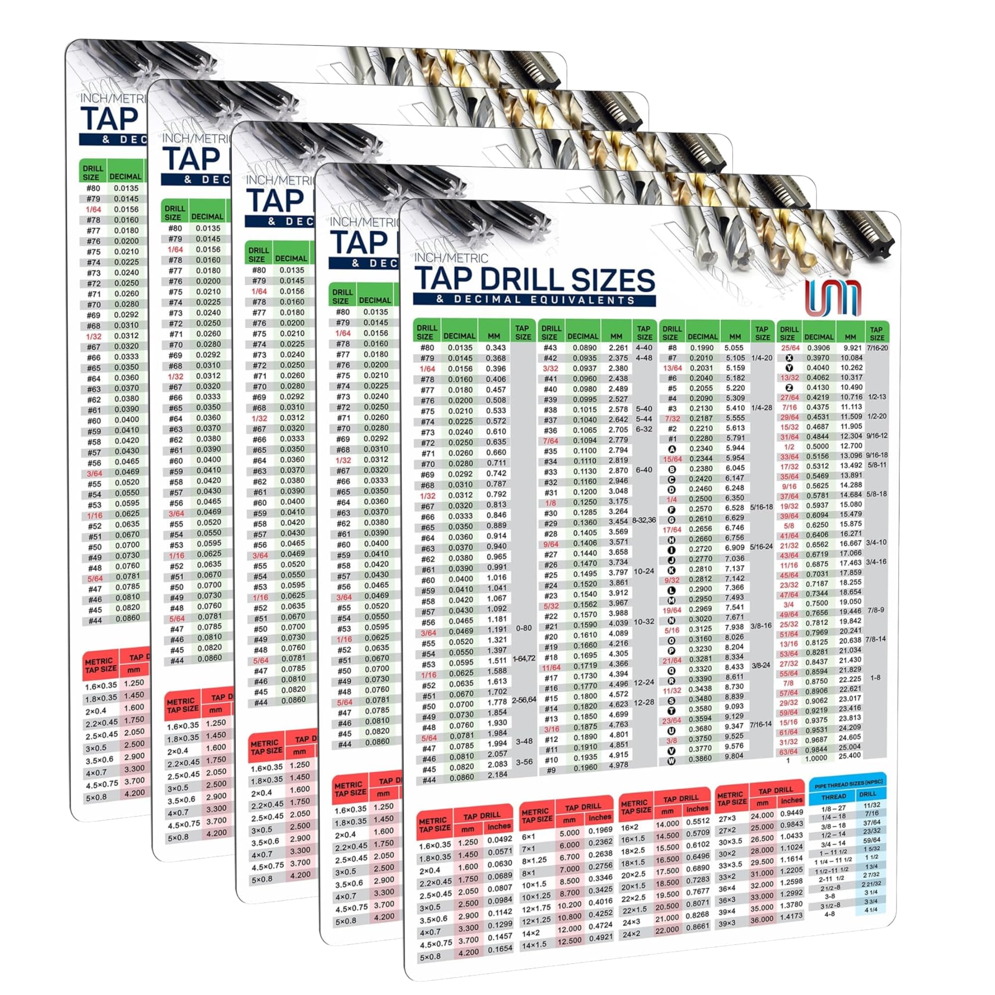 Useful Magnets 6"x9" Magnetic Tap Drill Size Chart SAE ISO Shop Guide — Amazon image 12