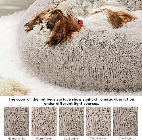 Miniatura 3 de Western Home - Cama para perros y gatos de piel sintética, cama relajante original para mascotas pequeñas, medianas y grandes, antiansiedad, dona,