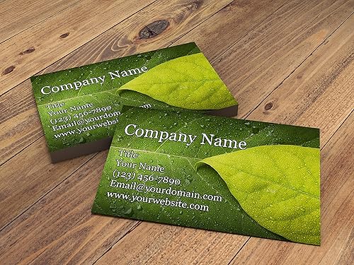 Vista 88 de Tarjetas de visita personalizadas, 3.5 x 2 pulgadas, paquete de 100 tarjetas gruesas y resistentes de 14 puntos, cuidado del césped, remoción