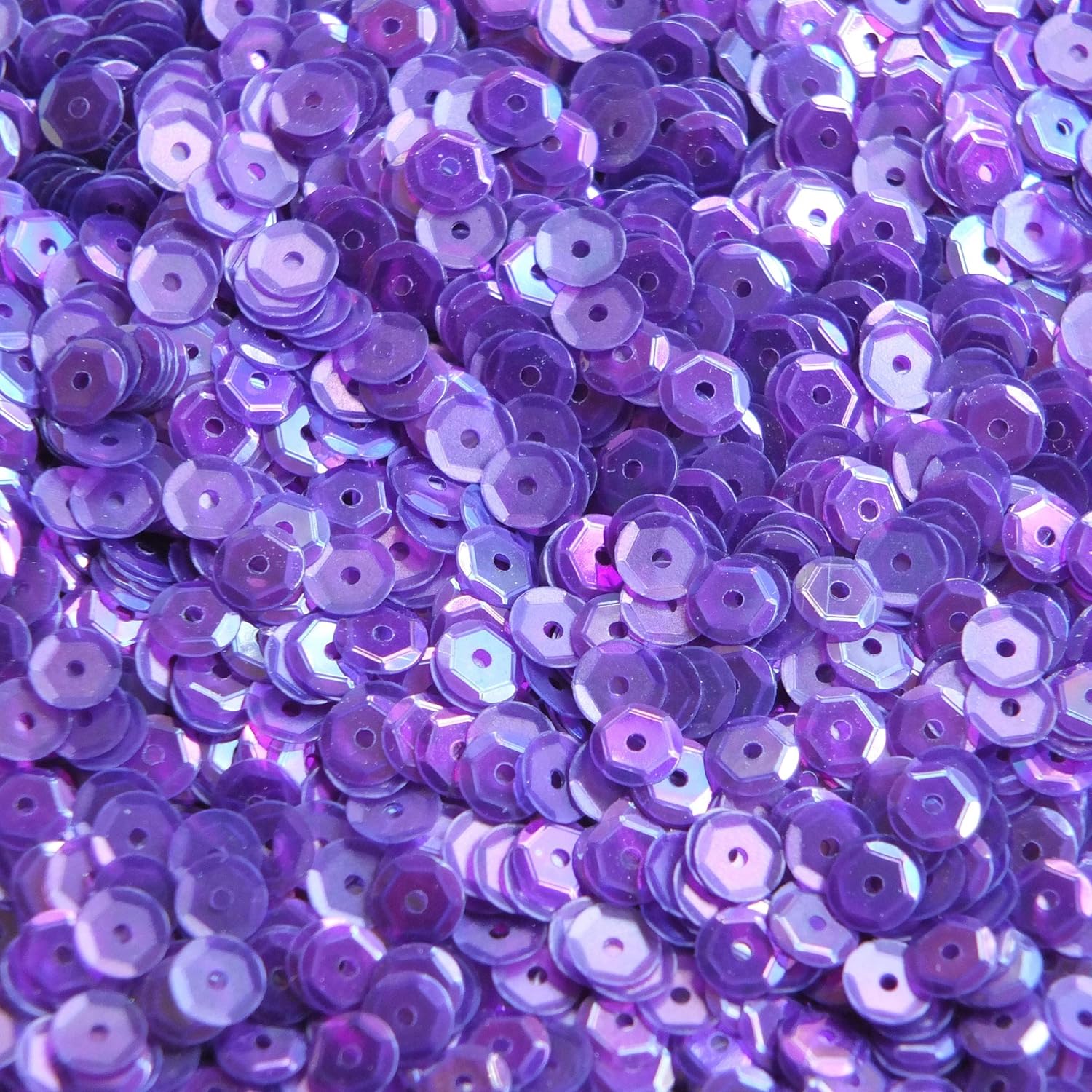 5mm Round Cup Sequins Amethyst Purple Semi Frost Rainbow Loose Paillettes. Made in USA