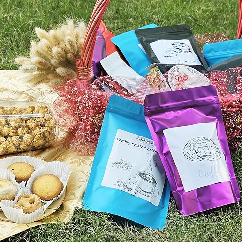 Miniatura 8 de ODDIER 120 bolsas de Mylar a prueba de olores de 5.5 x 7.8 pulgadas, para el almacenamiento de alimentos, bolsas resellables de Mylar resistentes a