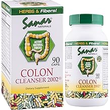 Sanar Naturals Colon Cleanser 2002 - Fiber Supplement, Weight Management Detox and Gut Health for Women and Men - GLP-1 Support - Psyllium Husk Powder, Cascara Sagrada, 90 Capsules