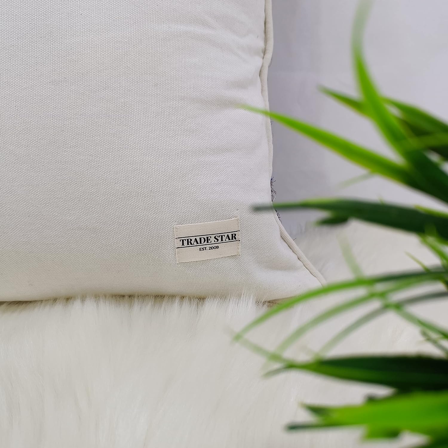 Trade Star Handloomed Couch Cushion Case Square Pillow Cover Decorative Chindi Rag Rug Throw Pillow Cover Bohemian Colourful Handmade Seating Pillow Cover for Home Decor 16x16 Inches