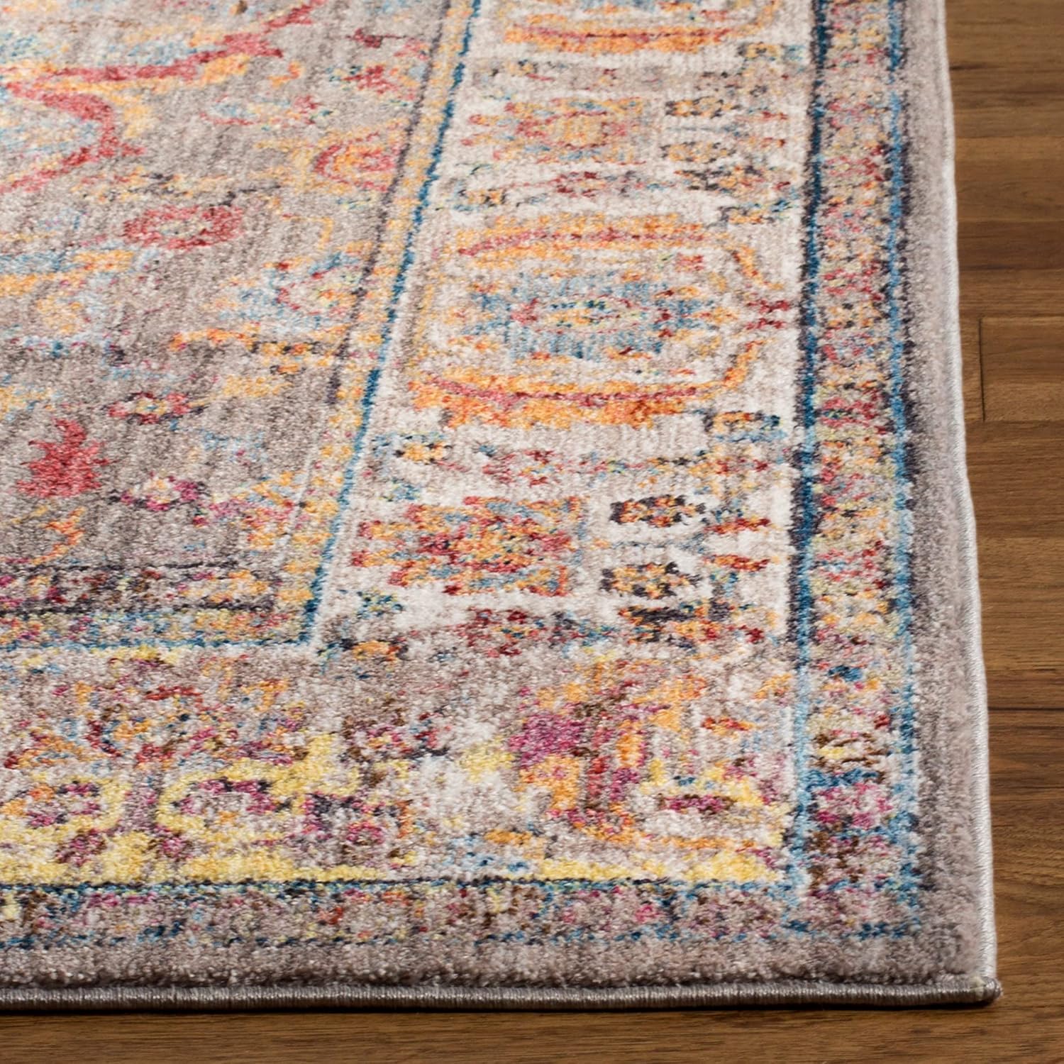 SAFAVIEH Bristol Collection Area Rug - 10' x 14', Grey & Light Grey, Boho Chic Oriental Distressed Design, Non-Shedding & Easy Care, Ideal for High Traffic Areas in Living Room, Bedroom (BTL362A)