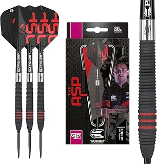 Target Darts Nathan Aspinall The Asp Black 22G 80% Tungsten Swiss Point Steel Tip Darts Set