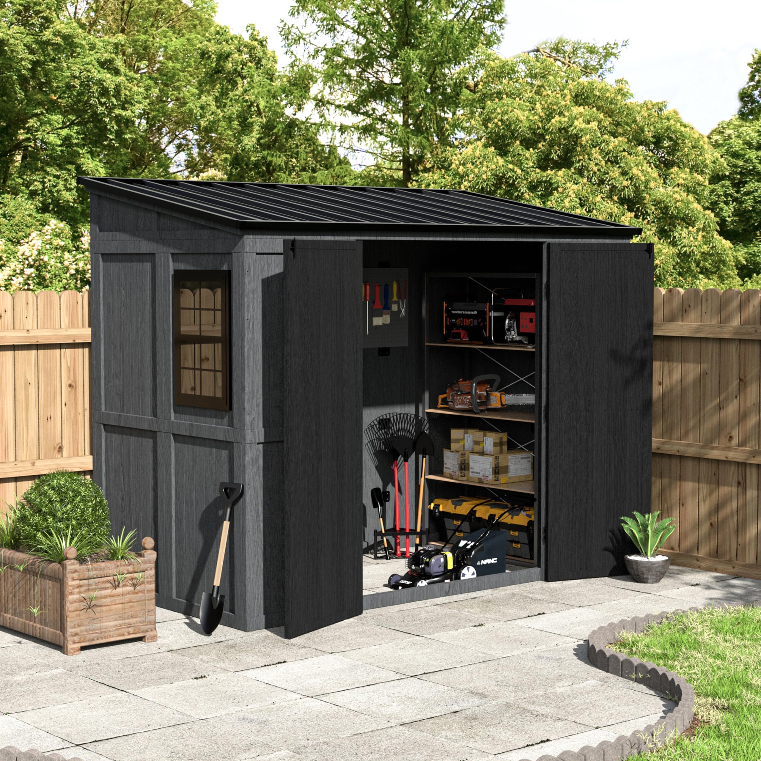 Yardenaler Cedar Wood Outdoor Storage Shed