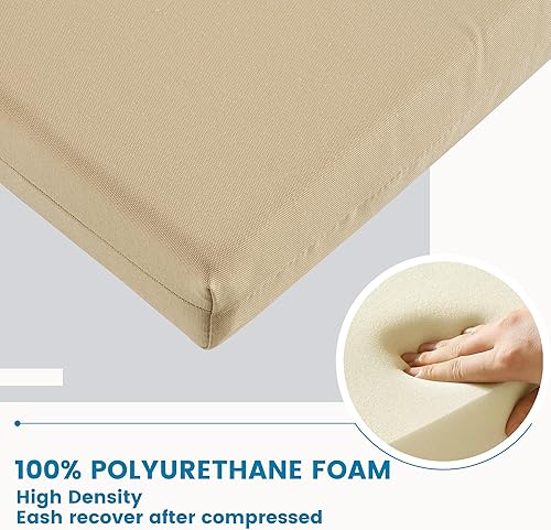 Miniatura 5 de ARTPLAN Juego de 4 cojines para sillas de comedor y exteriores, cojines cuadrados de repuesto con lazos, 18.5 x 16 x 3 pulgadas, azul piedra