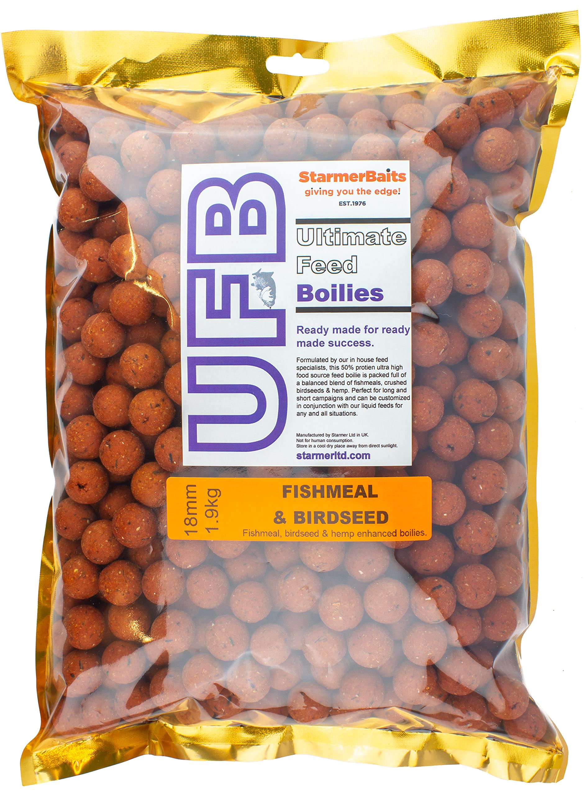 starmerbaits Ultimate feed boilies / 18mm / 1.9kg / Fishmeal & birdseed