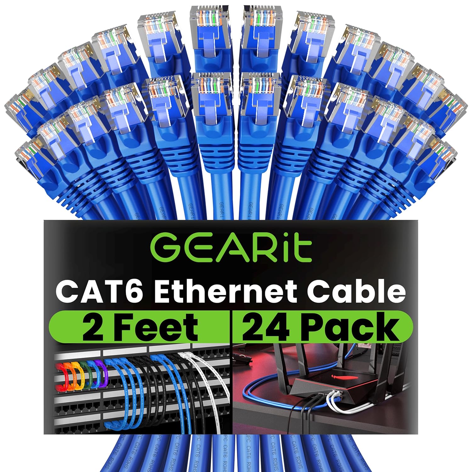 GearIt 24-Pack, Cat5e Ethernet Patch Cable 5 Feet - View #7