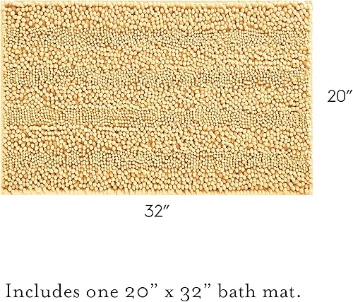 Miniatura 2 de Laura Ashley Tapete de baño de chenilla Astor  100% poliéster  Decoración de baño premium  Lavable a máquina  Respaldo TPR  Mide 20 x 34 pulgadas