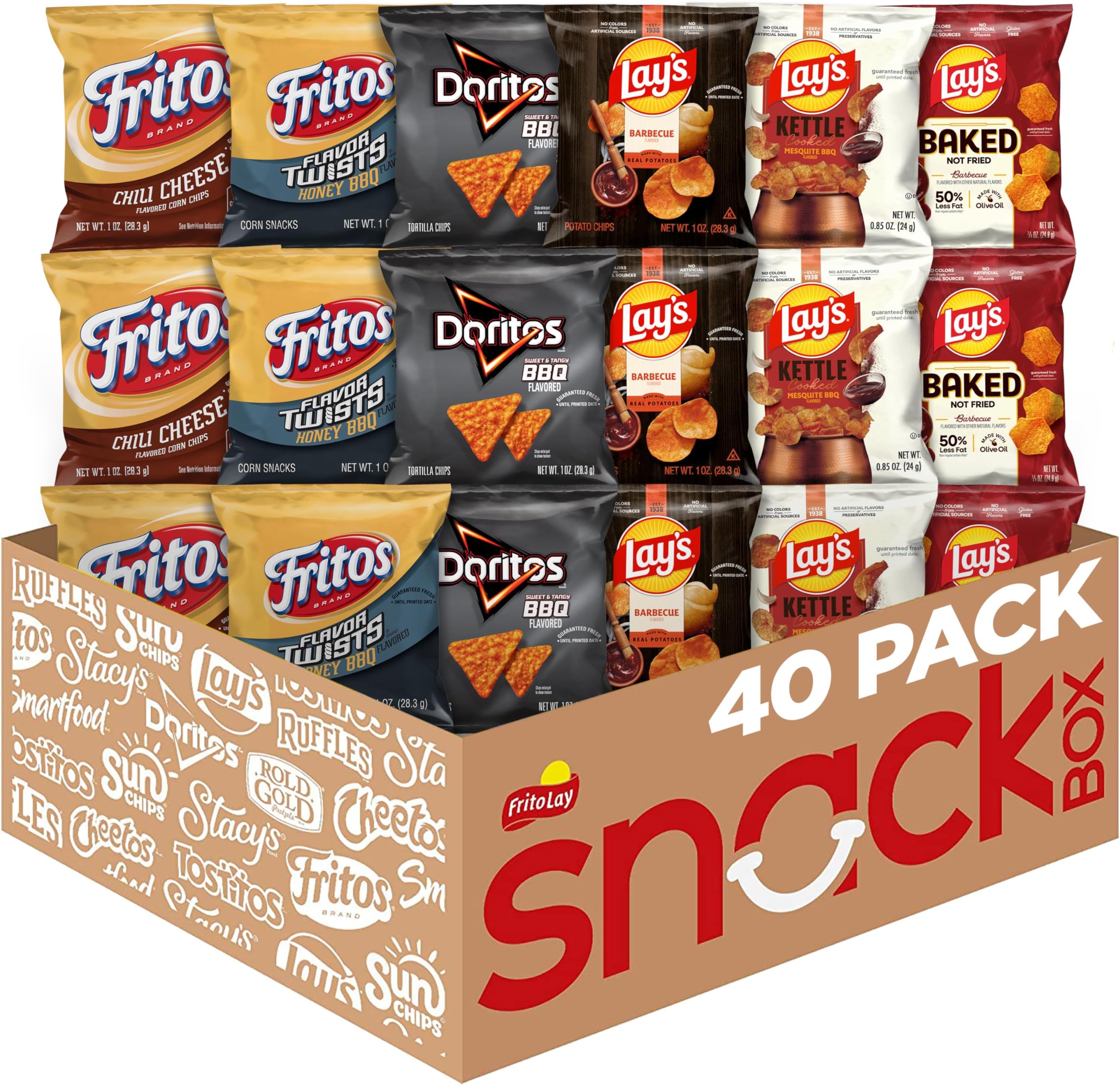 Frito Lay Backyard Barbecue Mix Variety Pack, 3.46 Pounds, (Pack of 40)