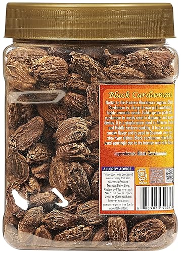 Miniatura 6 de Rani Black Cardamomom Pods (Kali Elachi) - Tarro de especias indias enteras de 11 onzas (11.01 oz) para mascotas, totalmente natural, vegano, apto