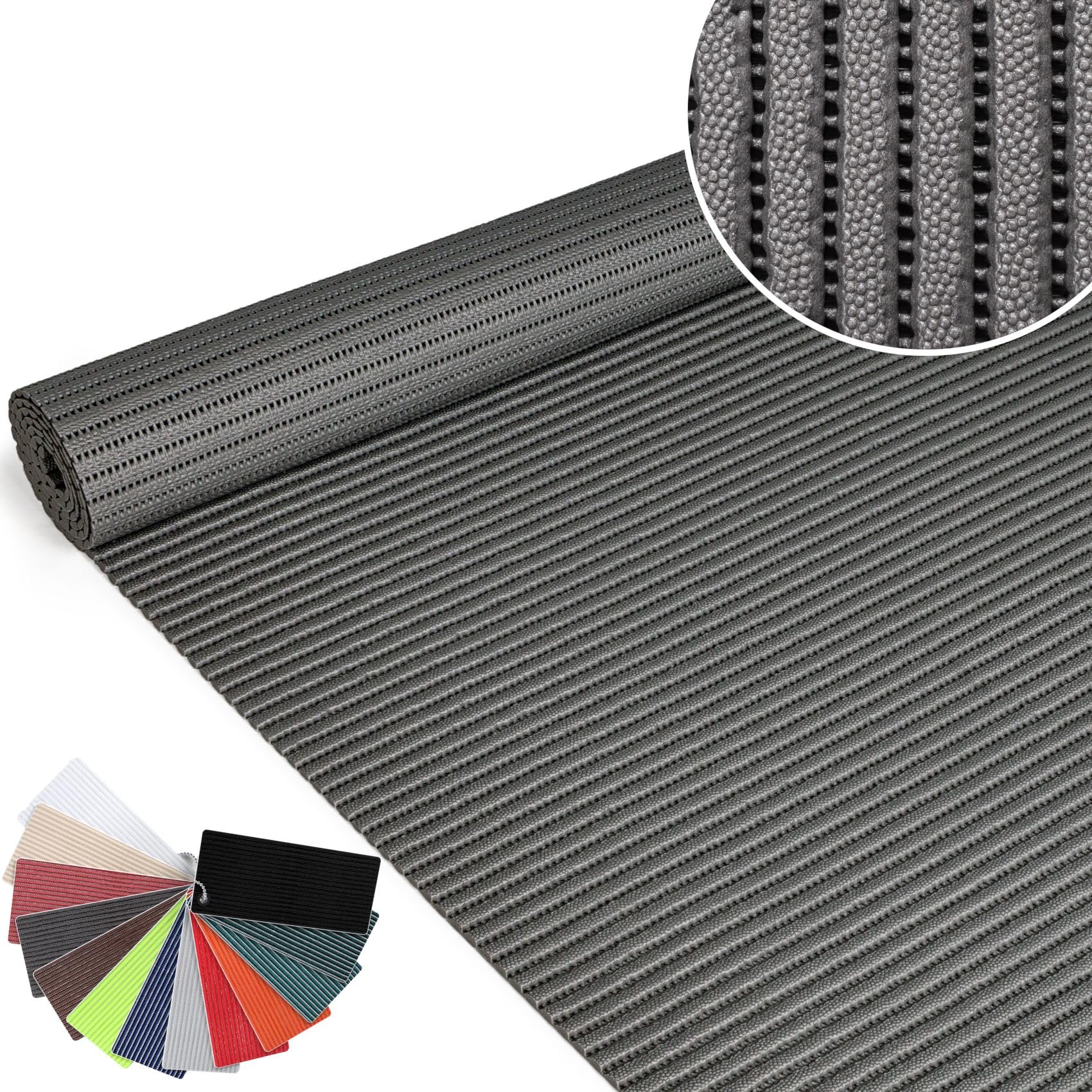 ANRO Badematte Weichschaummatte Bad- und Duschvorleger Antirutsch Badläufer Uni Grau 240x130cm