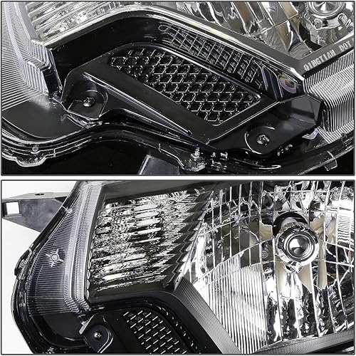 Miniatura 3 de Auto Dynasty Conjunto de faros delanteros modelo halógeno compatible con Toyota Tacoma de 2 generación 2012-2015, par, carcasa negra, lente