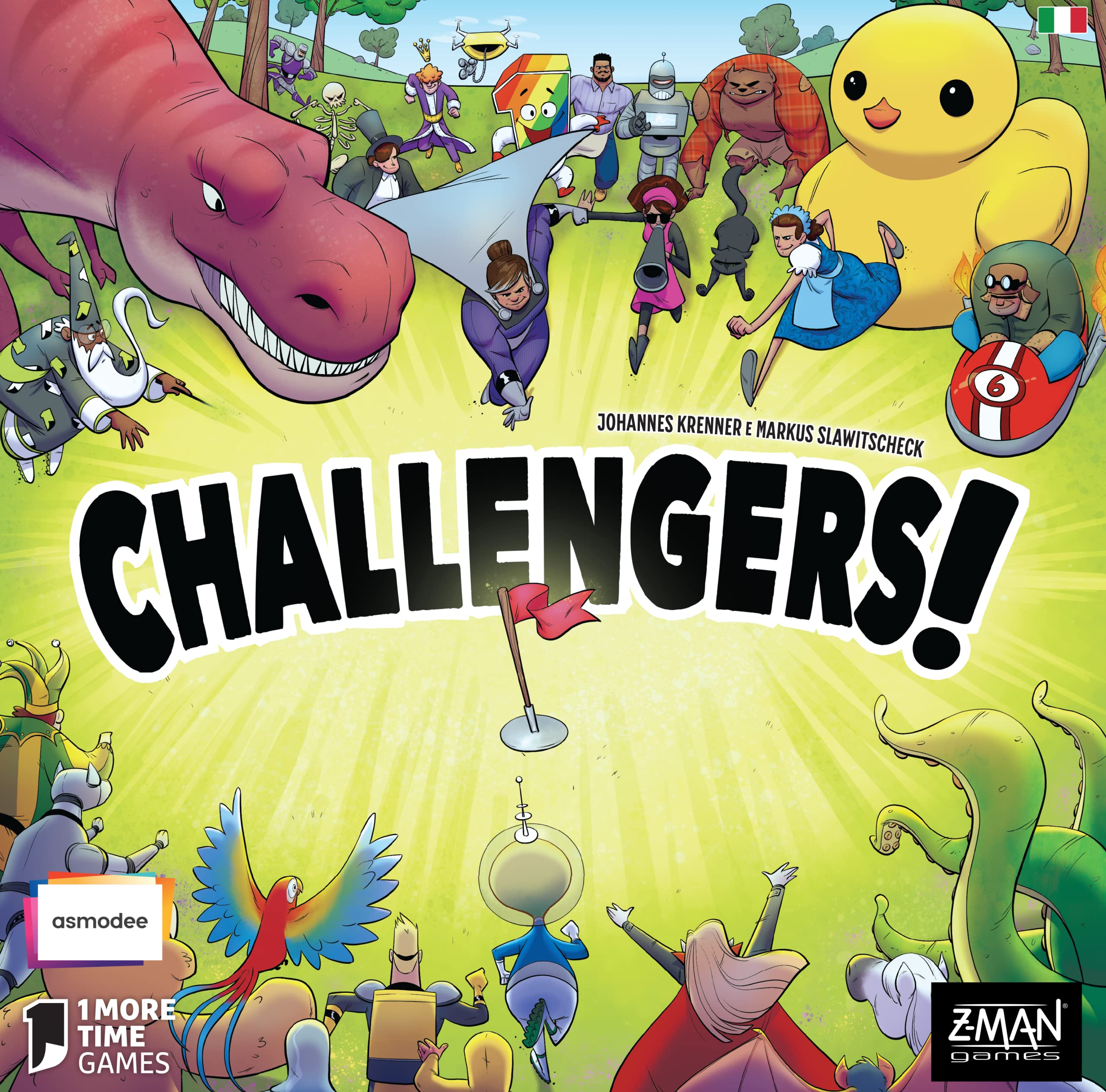 Asmodee - Challengers - Jeu de Table, 1 à 8 Joueurs, 8 Ans et Gagnant du Prix du Jeu de l'année 2023, édition en Italien