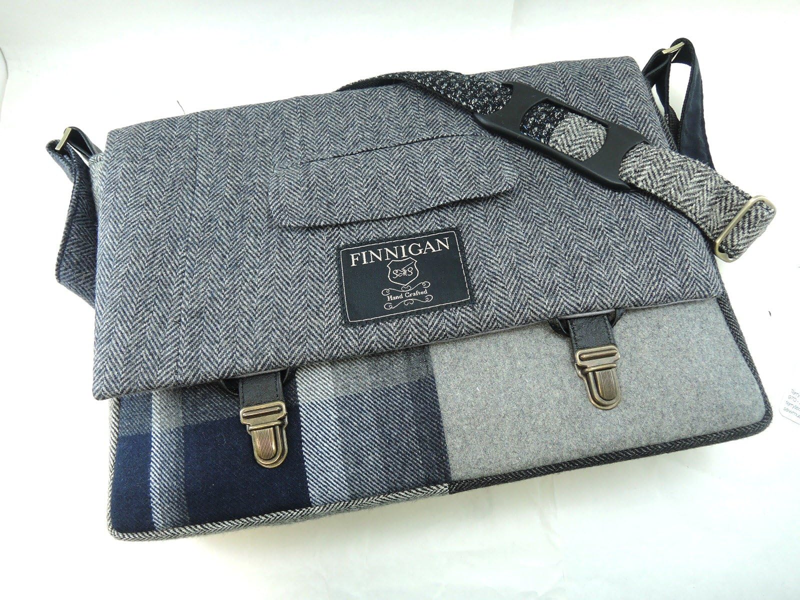 Laptop Messenger bag, handmade from recycled mens suit coats