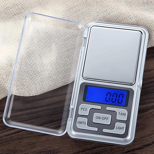 Báscula digital de bolsillo para joyería de 10.58 oz, 0.00 oz, precisión con pantalla LCD retroiluminada, báscula portátil de mini gramos, pequeña