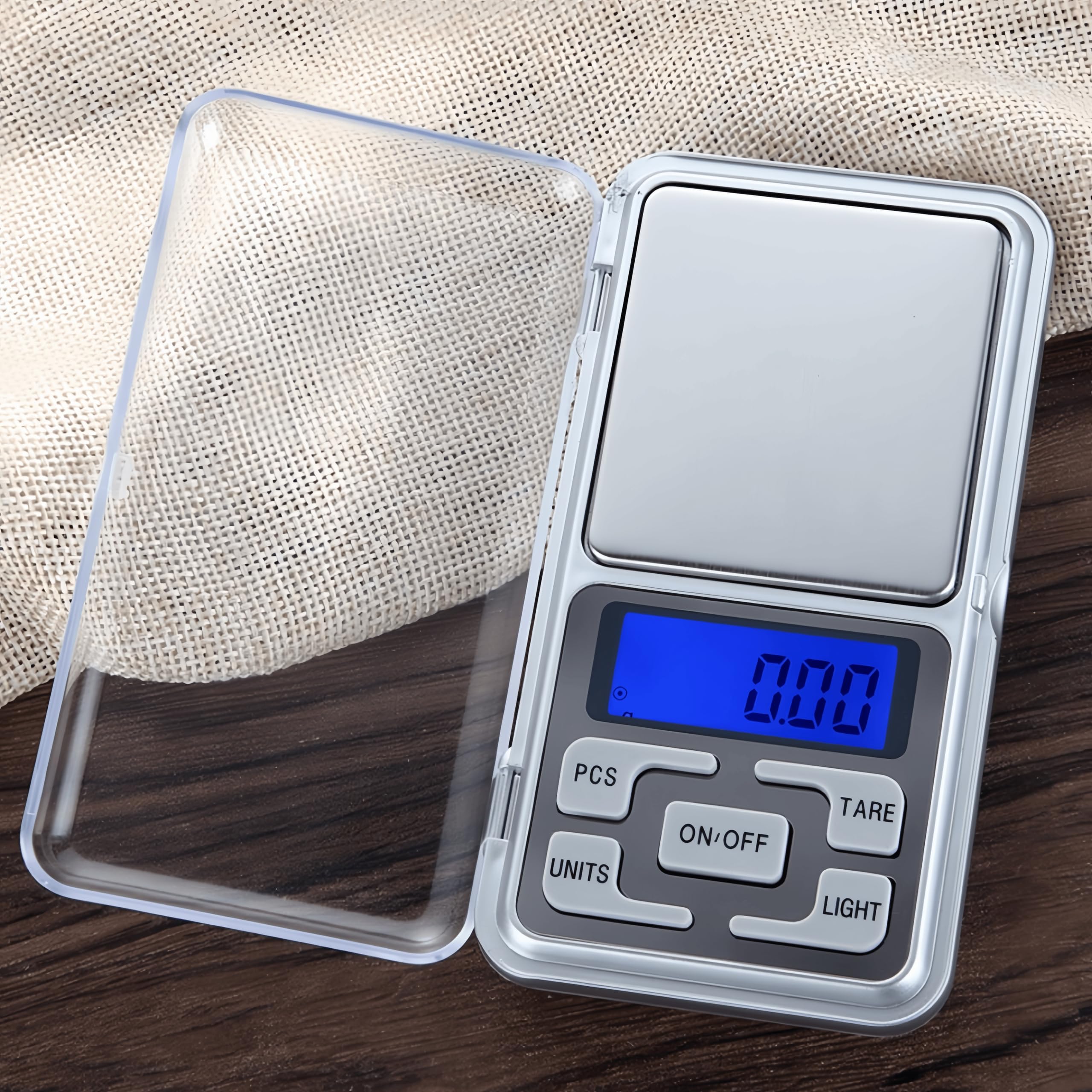Rechargeable Pocket Scale Digital Jewelry Scale 500g 0.1g Accuracy with Backlit LCD Display, Portable Mini Gram Scale Small Food Scale with Flip Cover, Charging Cable Included