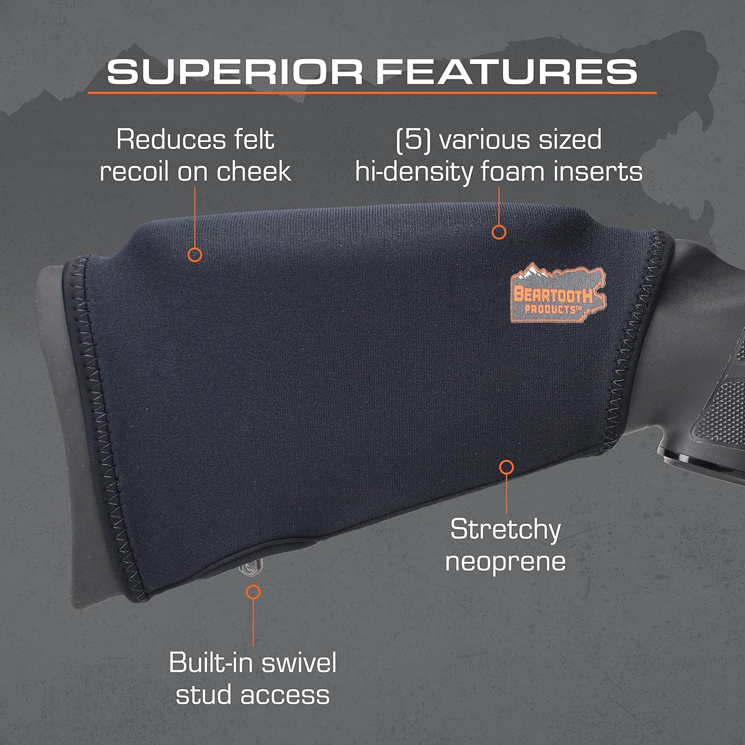 Beartooth Comb Raising Kit 2.0 | Adjustable Cheek Rest | Increase Comfort | Reduce Recoil | Made in USA