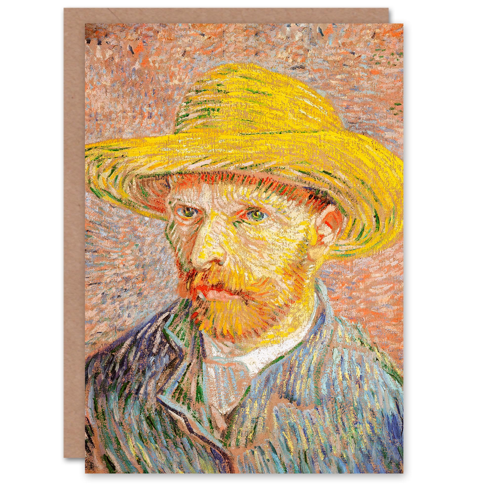 Artery8 Vincent van Gogh Art Card Self Portrait with a Straw Hat