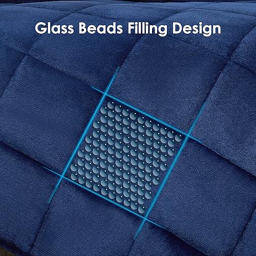 Miniatura 5 de CYMULA Manta con peso de franela para adultos manta pesada de forro polar Sherpa de 60 x 80 pulgadas, manta suave transpirable de 20 libras, tamaño