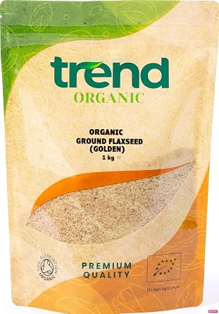 Trend Organic Ground Flaxseed Golden, 1kg-Milled Linseed Seeds, High in Protein, Rich in Fibre and Omega-3s, Certified Organic, Vegan, GMO-Free, No Additives, No Preservatives, Raw