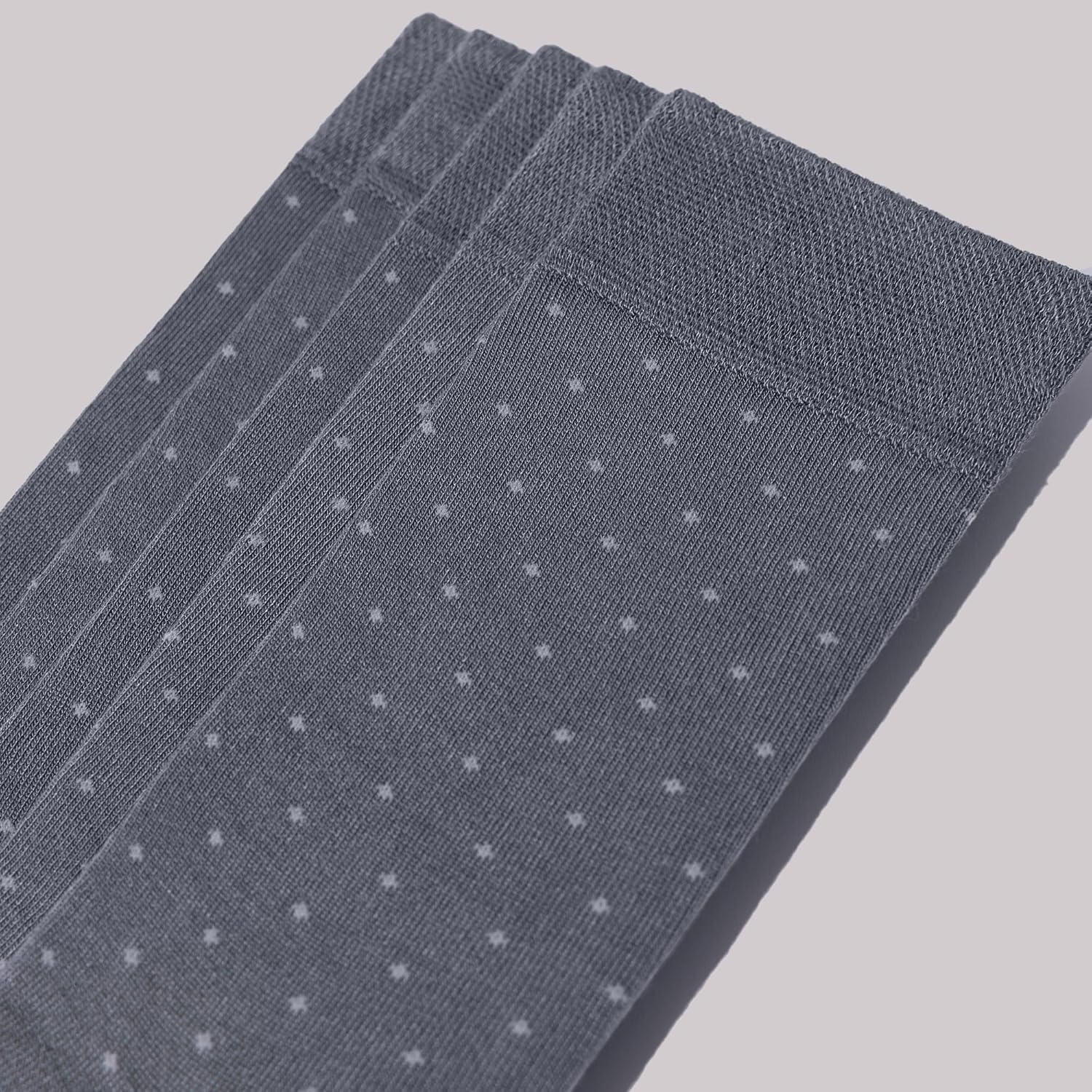 VRD Mens Dress Socks, Bamboo Rayon 5-Pack, Grey Crew Length Mid-Calf Socks for Men Shoe Size 8-13 - Image 6