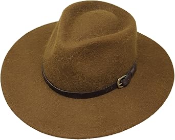 Premium Alpaca Lewis - Wide Brim Fedora Hat - Alpaca Wool Felt - Water Resistant - Leather Band